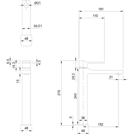 OMNIRES Bateria umywalkowa SLIDE stojąca wysoka chrom połysk SL7712CR